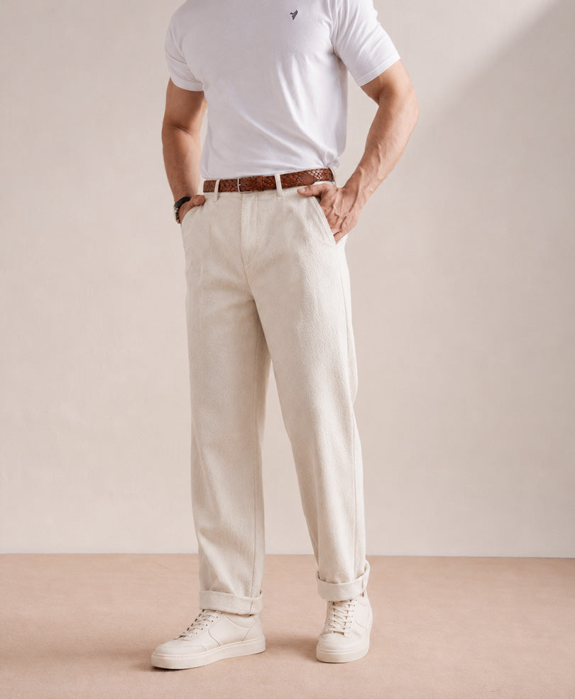 Ice Grey Waffle Comfort Trouser