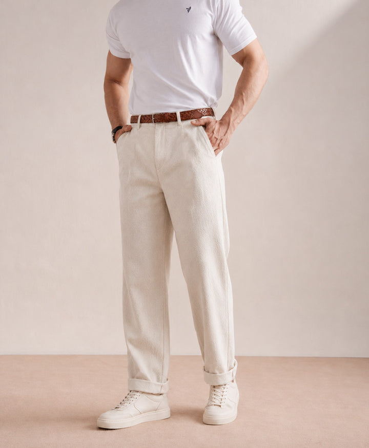 Ice Grey Waffle Comfort Trouser