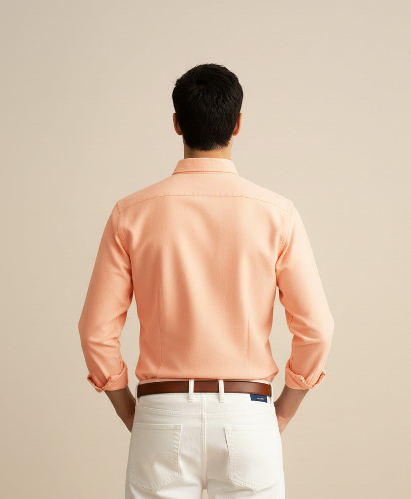 Peach Oxford shirt (Slim / Modern Fit )