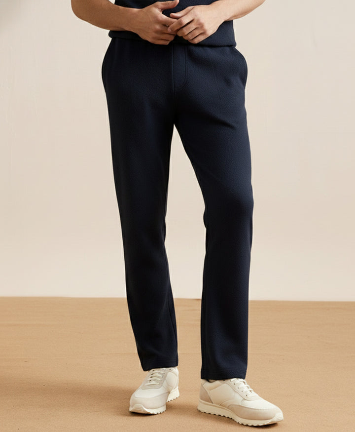 Navy Waffle Trouser
