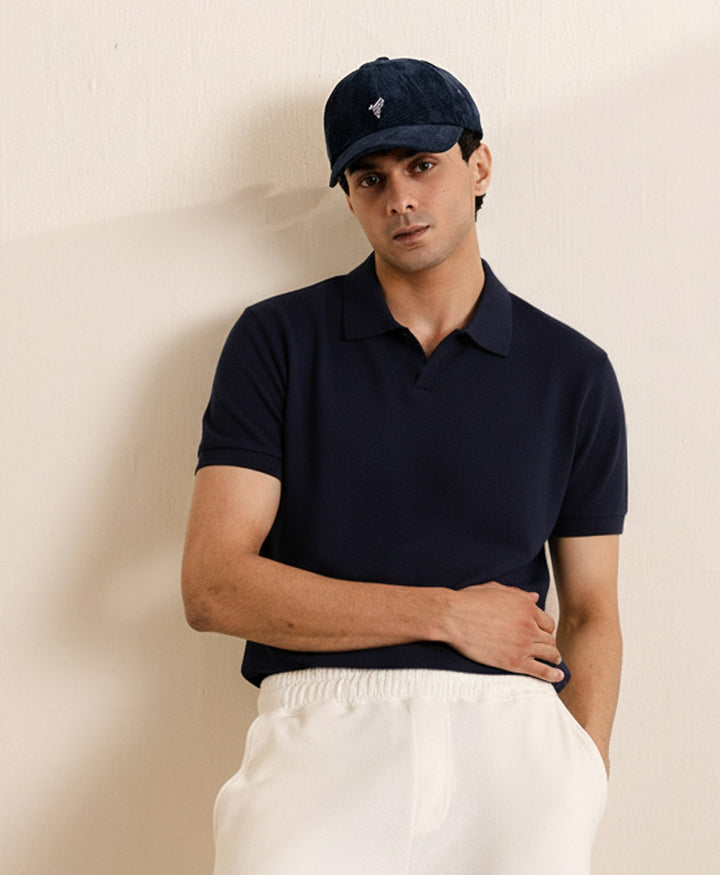 Navy Waffle Revere POLO