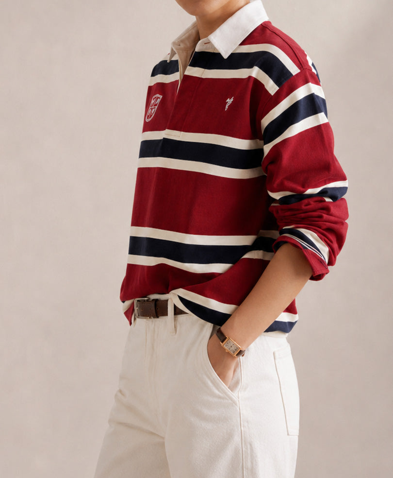 Maroon Monaco Stripe Rugby (Women)