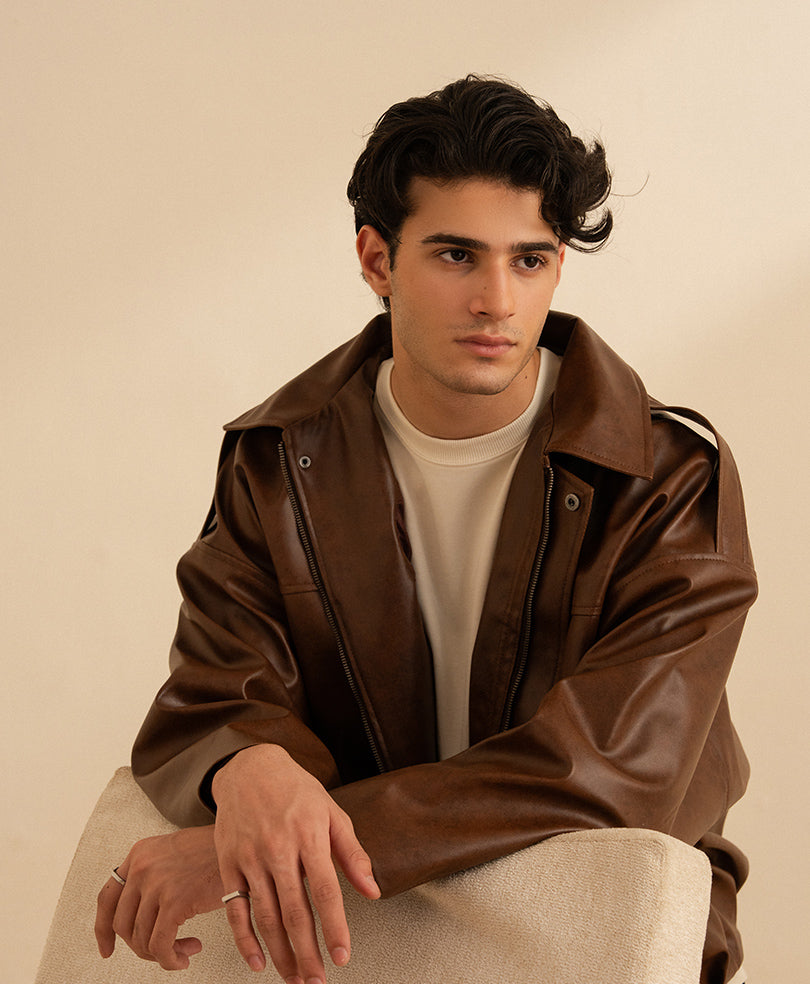 Brown PU Quest Jacket