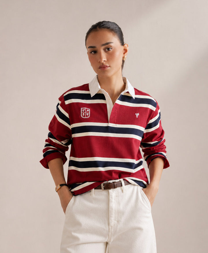 Maroon Monaco Stripe Rugby (Women)