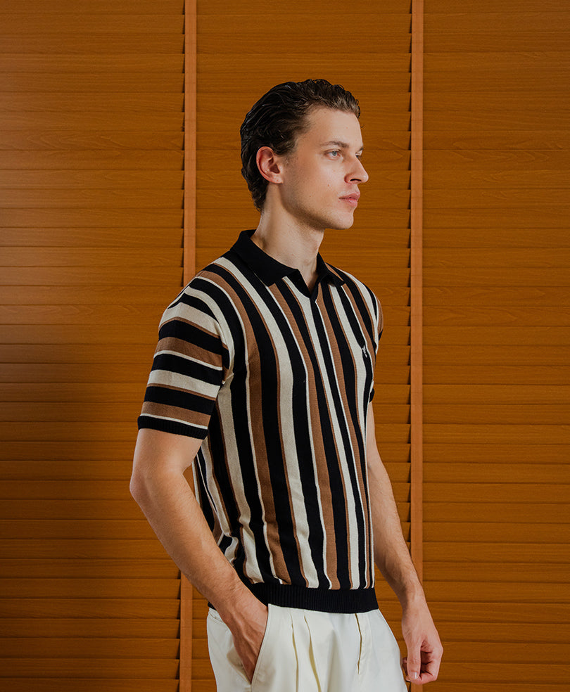 Camel Montclair Knitted POLO