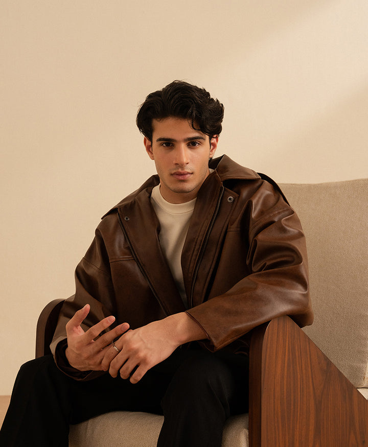 Brown PU Quest Jacket