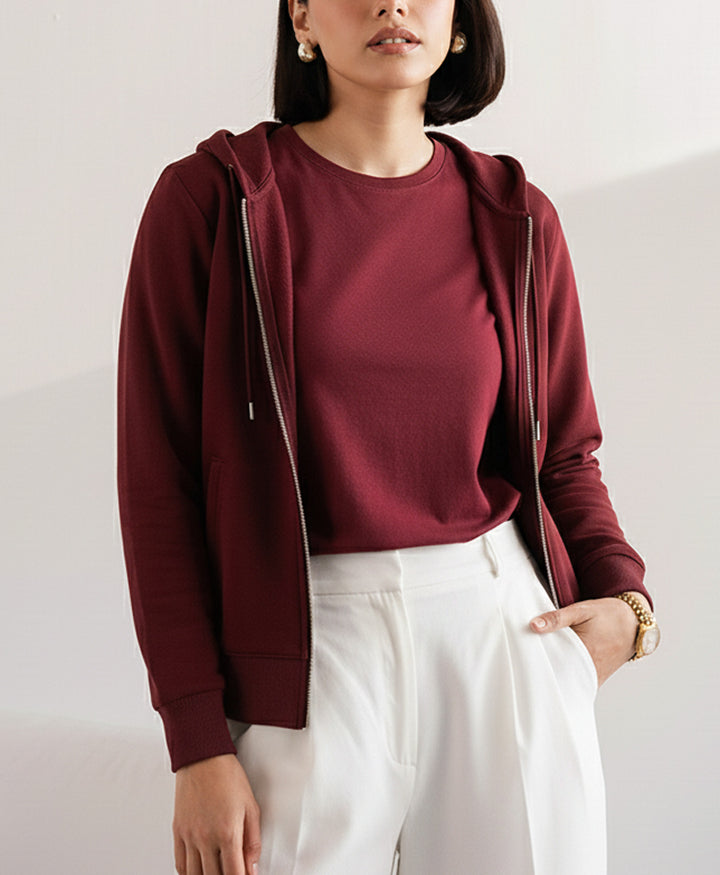 Maroon Full Zip Hoodie (Women)