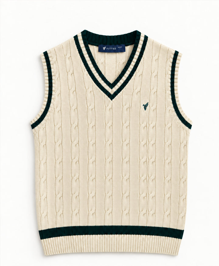 Retro Cable Knit Vest (Women)