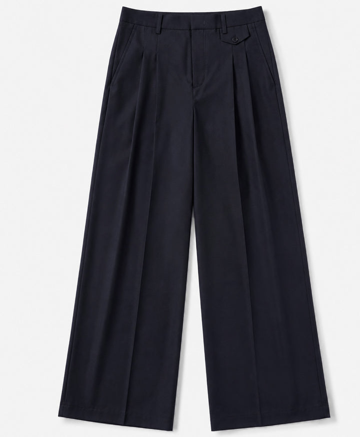 Navy Pleated Coin Pocket Pants (Women)