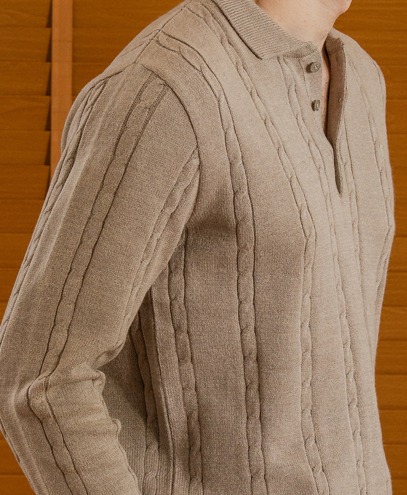 Goat Full Sleeve Cable Knit POLO
