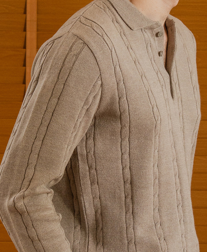 Goat Full Sleeve Cable Knit POLO