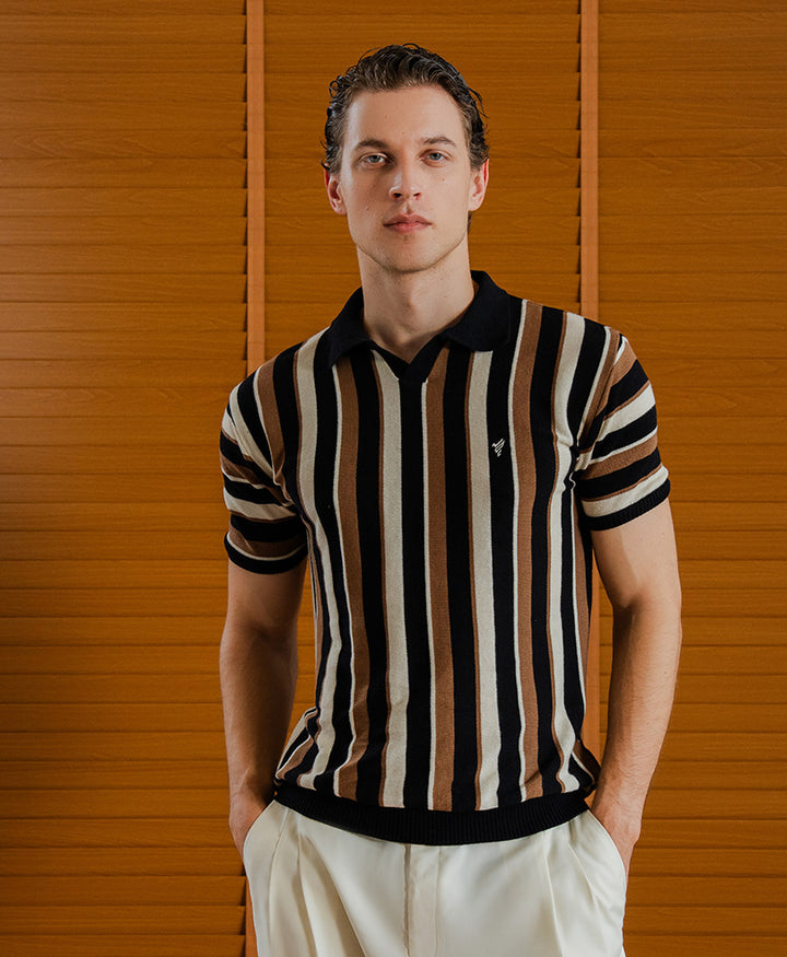 Camel Montclair Knitted POLO