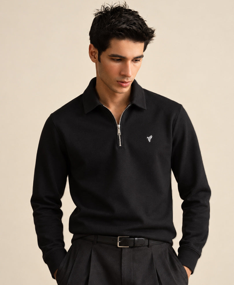 Black Luxe Zip POLO