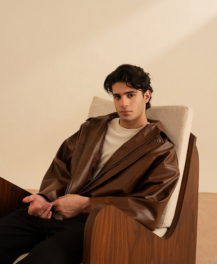 Brown PU Quest Jacket