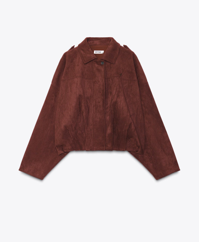 Maroon Suede Bomber Jacket (Women)