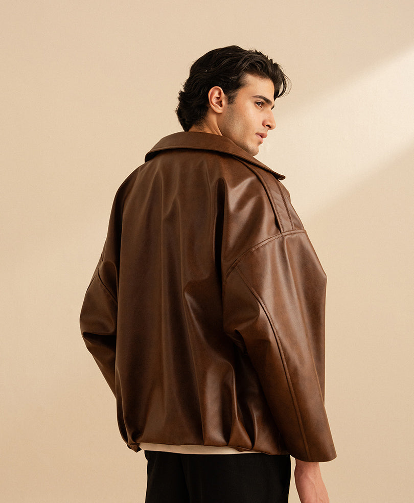Brown PU Quest Jacket
