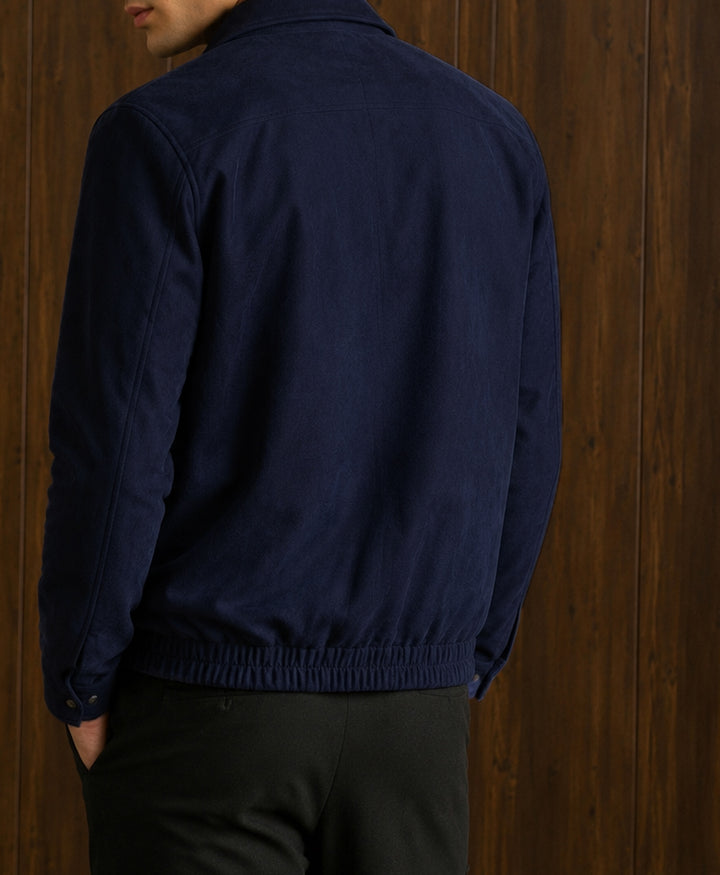 Navy Ascot Suede Jacket