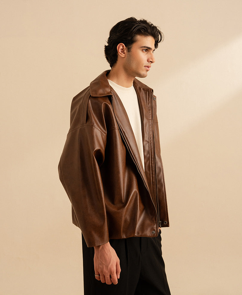 Brown PU Quest Jacket