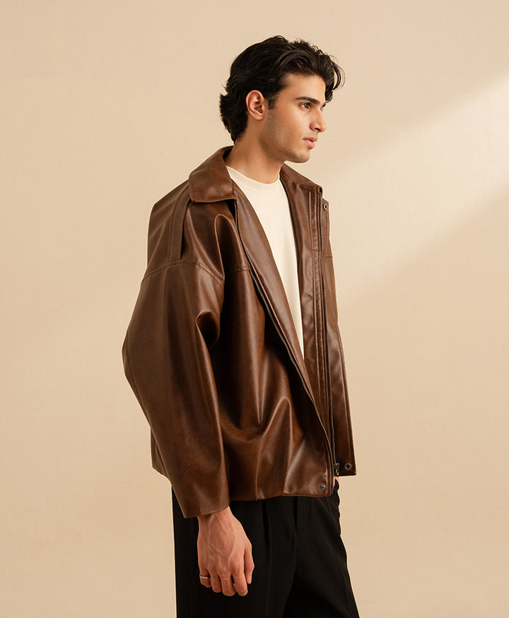 Brown PU Quest Jacket