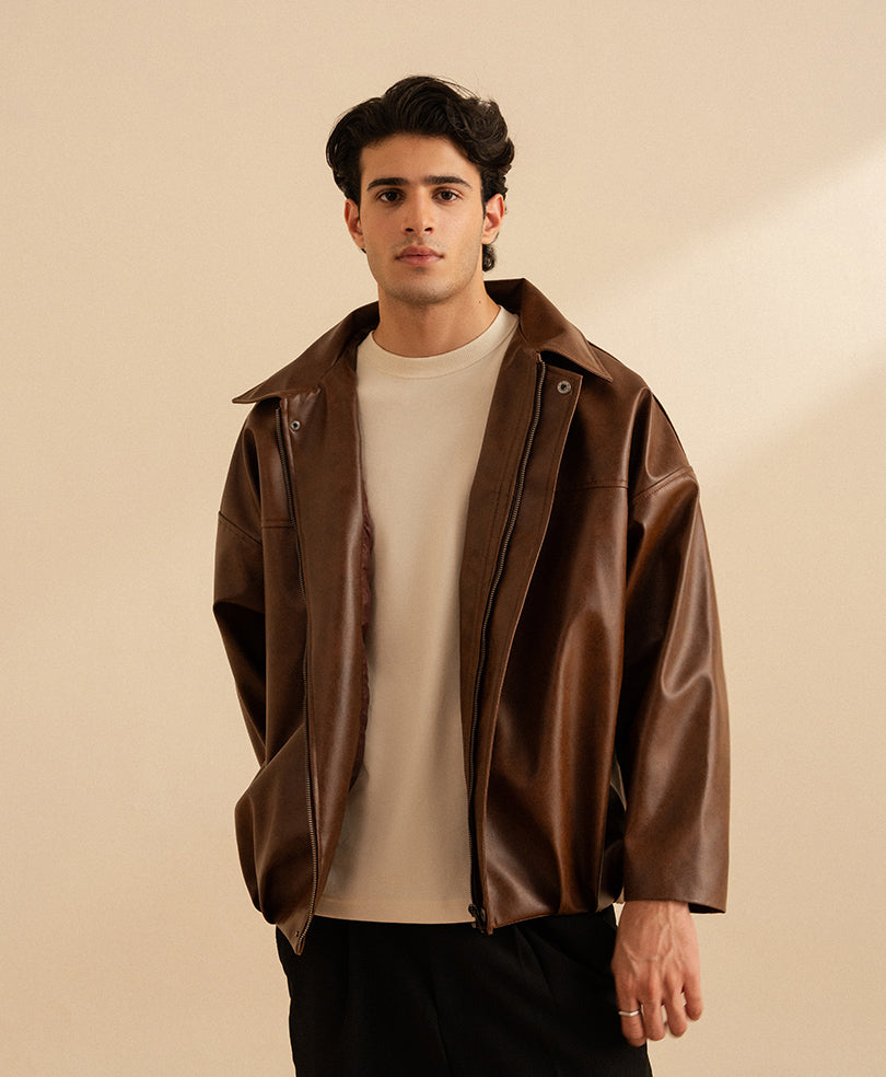 Brown PU Quest Jacket