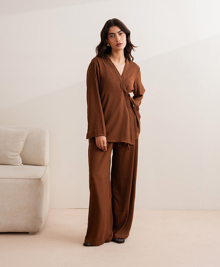 Mocha Line Wrap Shirt (Women)