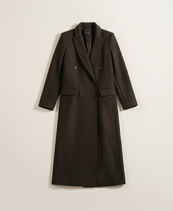 Dark Olive Double Breasted Long Coat (Women)