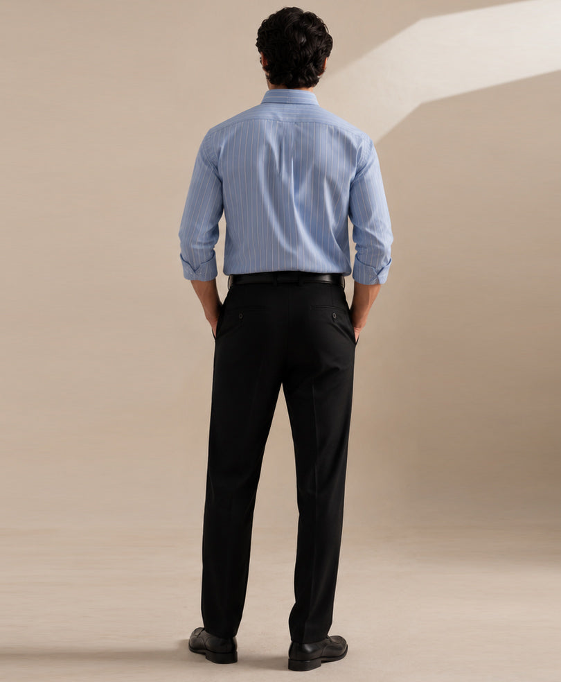 Blue & White Thin Stripe Shirt (Slim / Modern Fit)