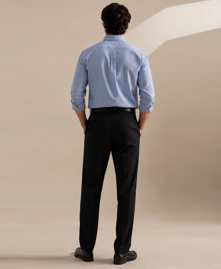 Blue & White Thin Stripe Shirt (Slim / Modern Fit)