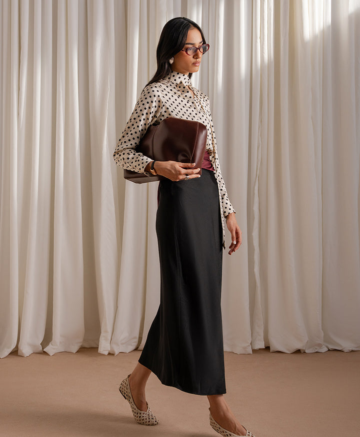Polka Dot Tie Neck Shirt (Women)