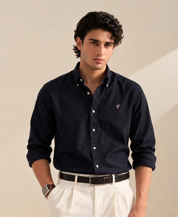 Navy Premium Oxford Shirt (Slim Fit)