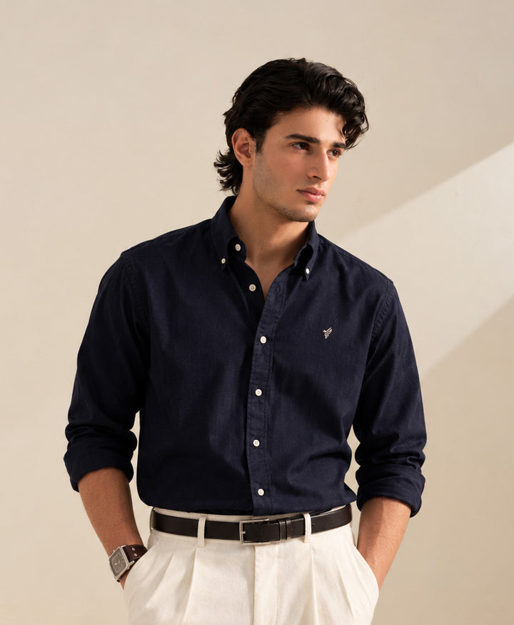 Navy Premium Oxford Shirt (Slim Fit)