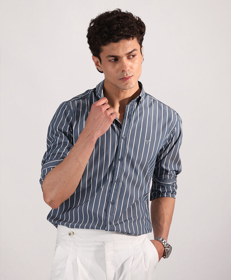 Emerald Stripe Shirt (Slim / Modern Fit)