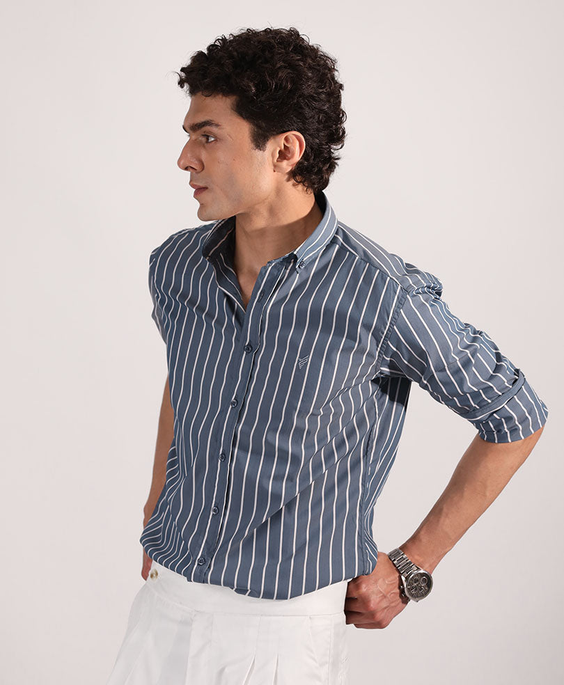 Emerald Stripe Shirt (Slim / Modern Fit)