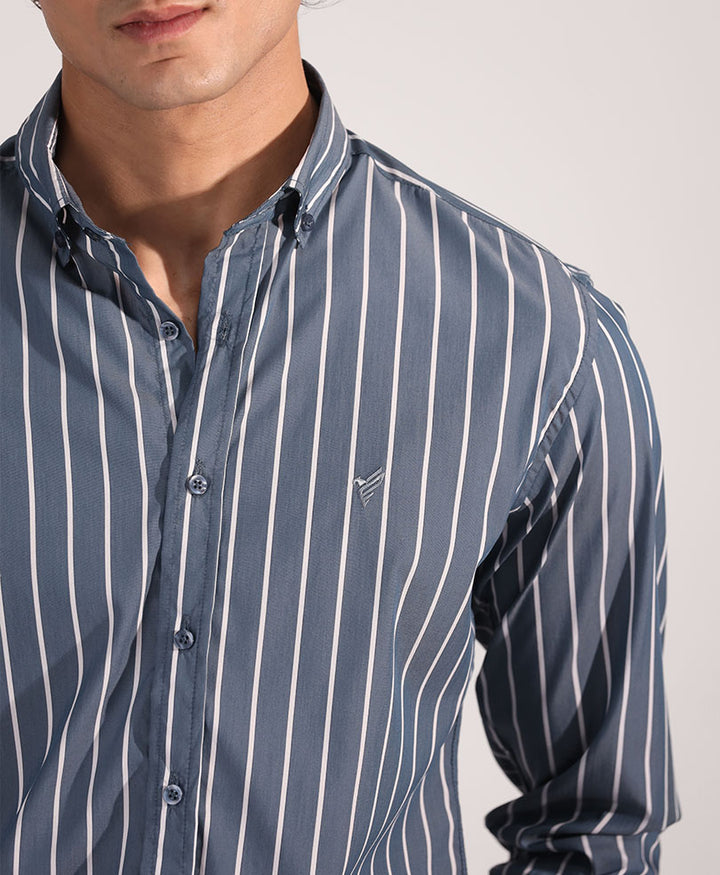 Emerald Stripe Shirt (Slim / Modern Fit)