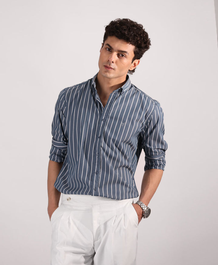 Emerald Stripe Shirt (Slim / Modern Fit)