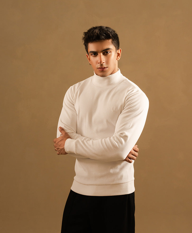 White Mock Neck