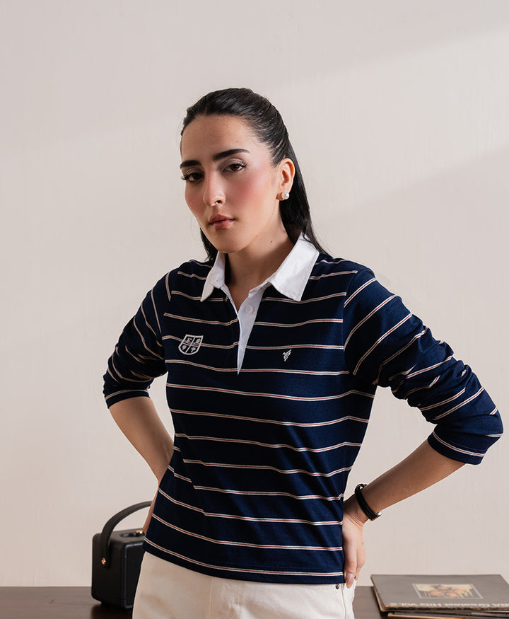 Navy Full Sleeve Rugby Shirt (Women)