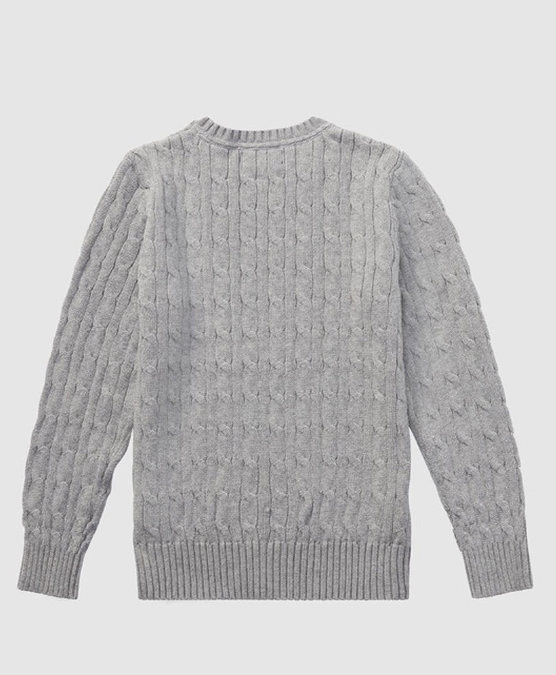 Grey Cable Knit Sweater