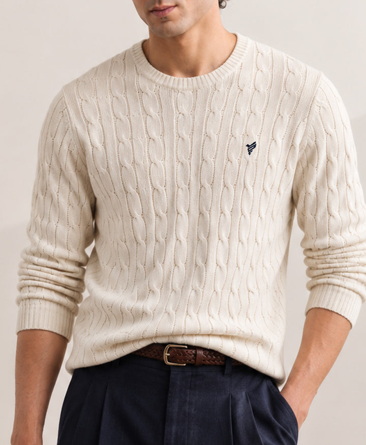 OFF white Cable Knit Sweater