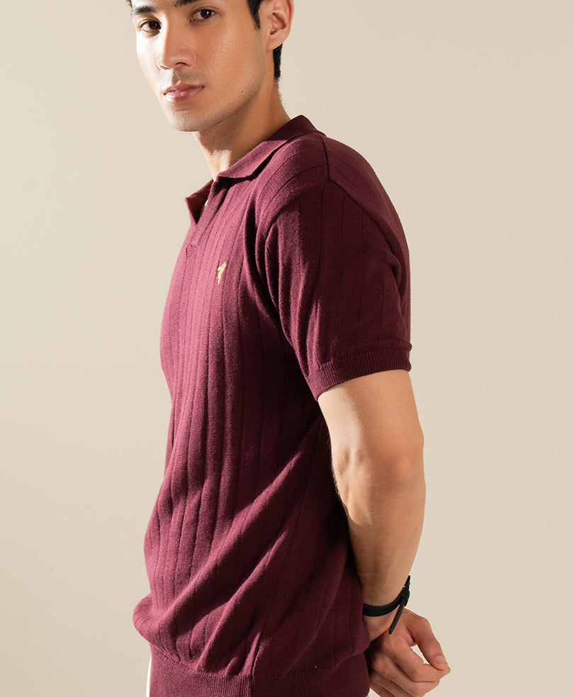 Maroon Knitted POLO