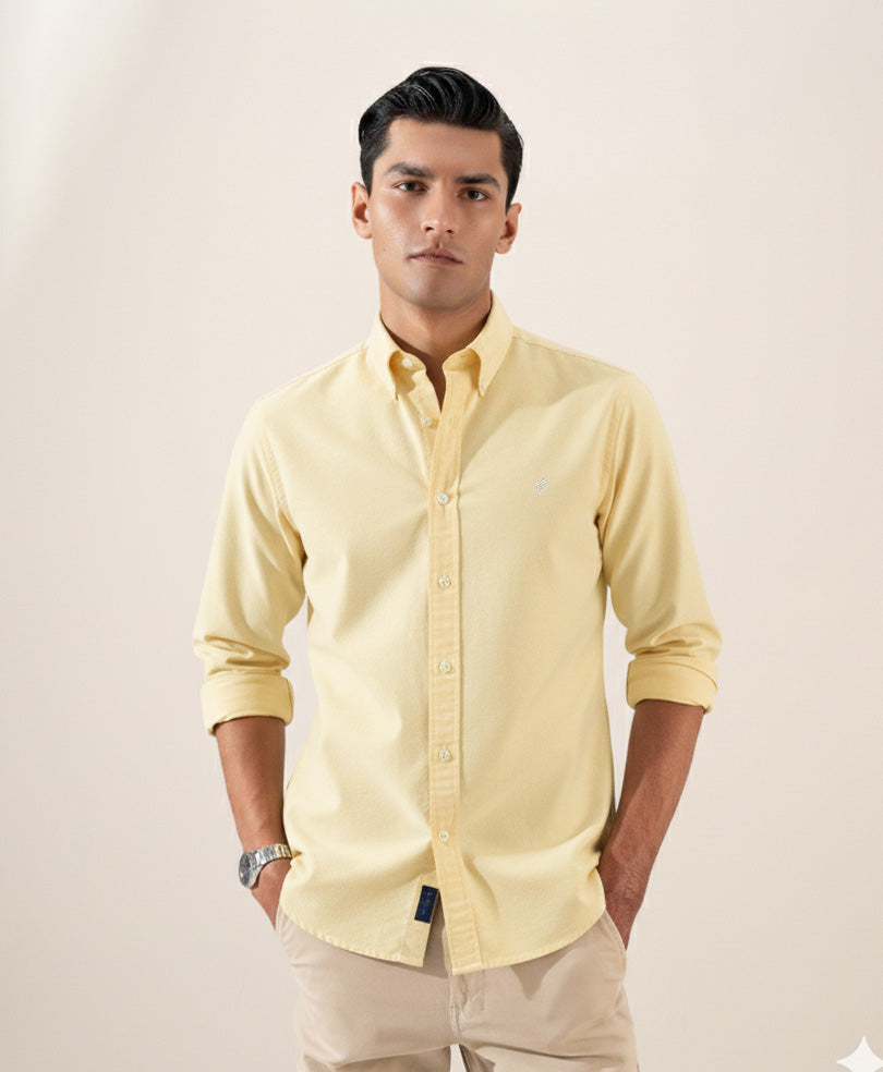 Lime Yellow Oxford Shirt (Slim / Modern Fit)