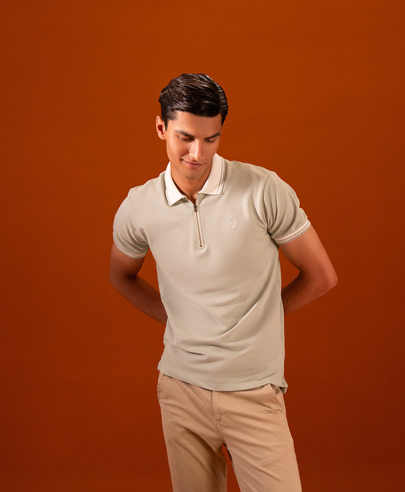 Mint Retro Zip POLO