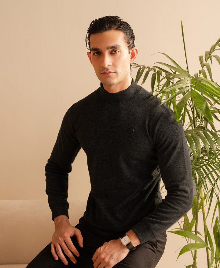 Charcoal Mock Neck