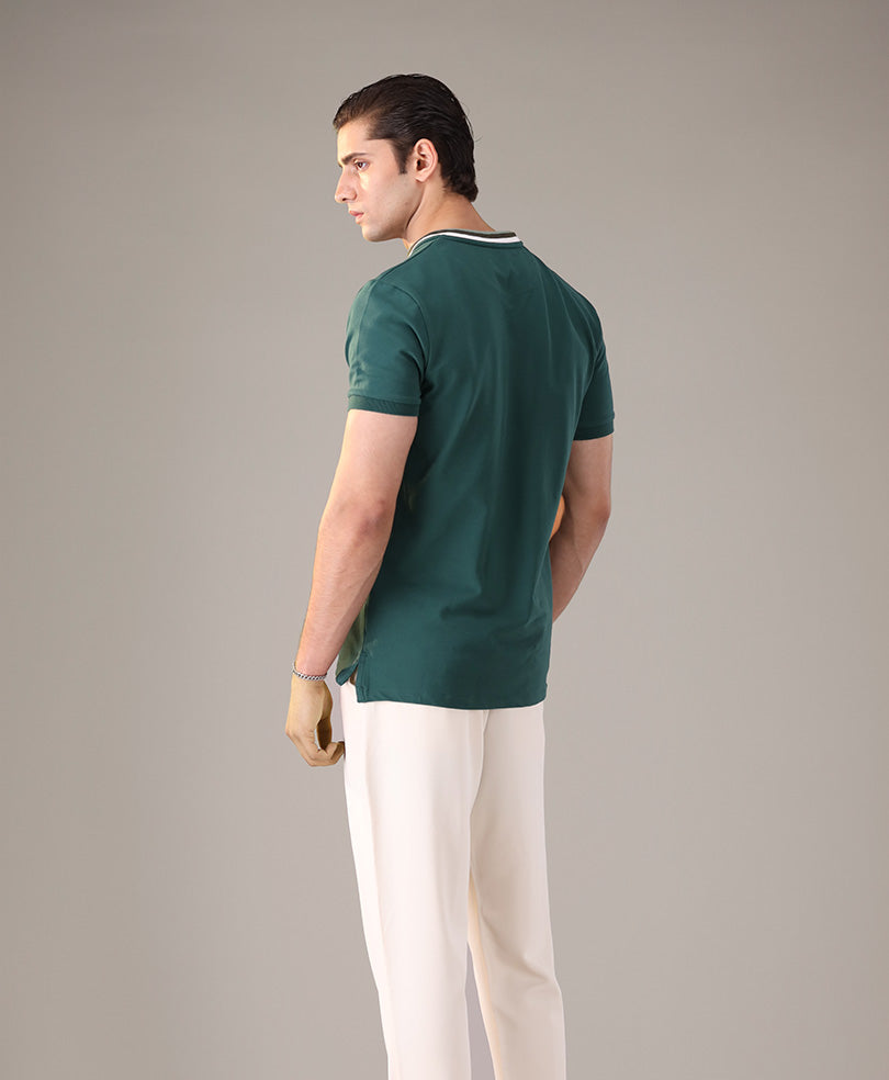 Green Sports Zip POLO