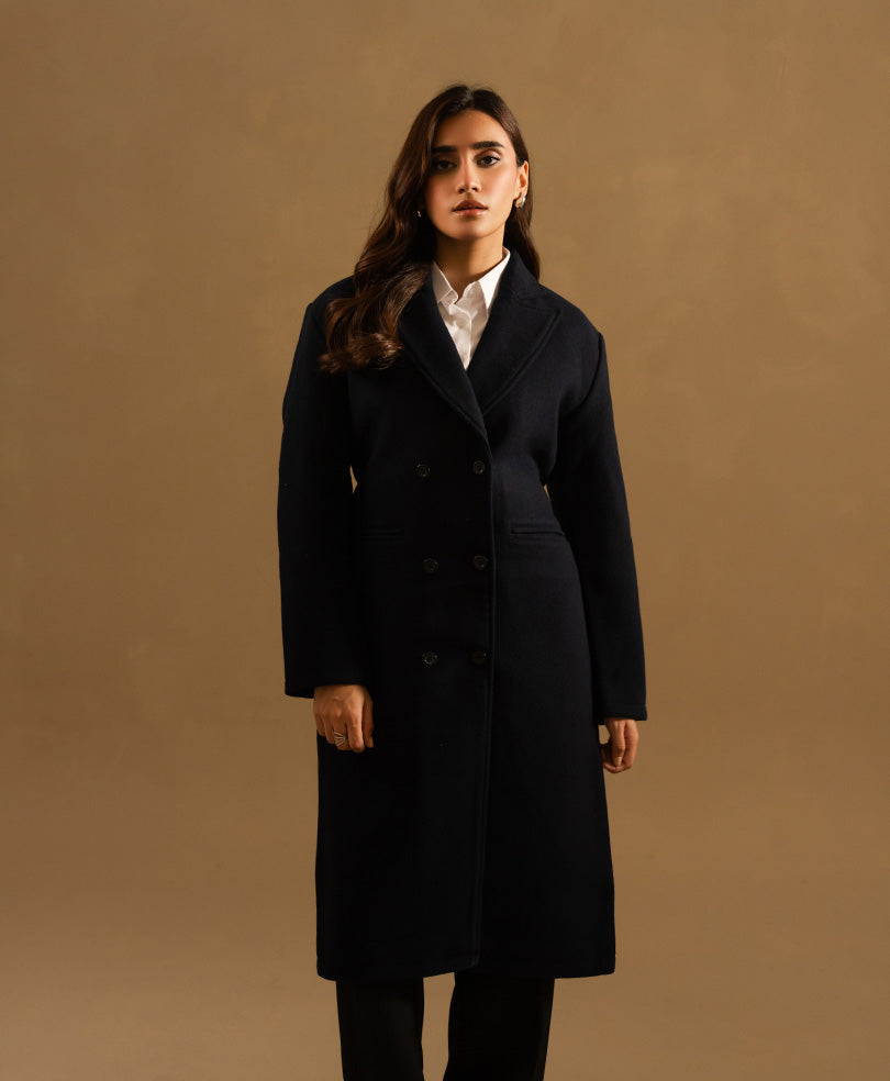 Navy Long Coat (Women)