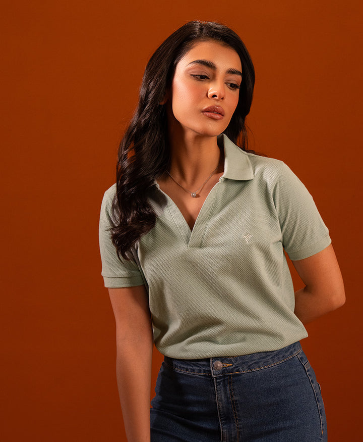 Sea Green Popcorn POLO (Women)