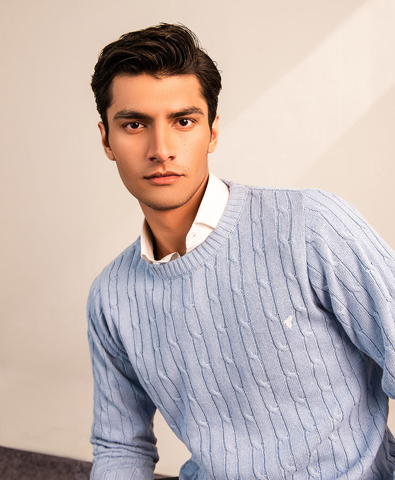 Sky Cable Knit Sweater