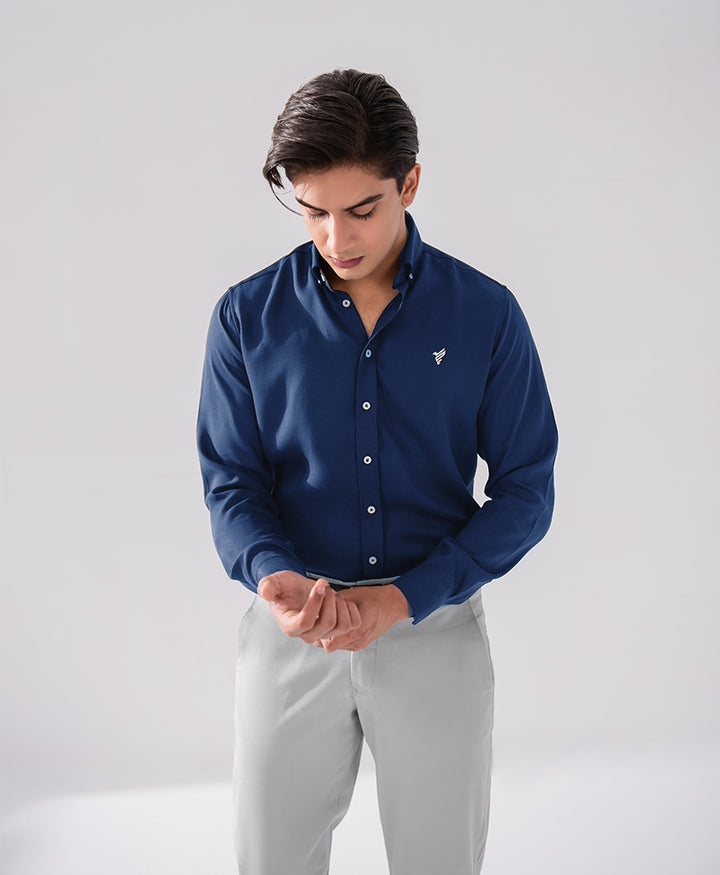 Electric Blue Oxford Shirt (Slim / Modern Fit)