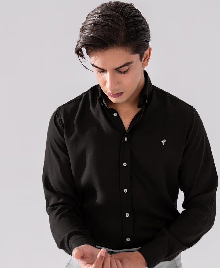 Black Button Down Shirt (Slim / Modern Fit)