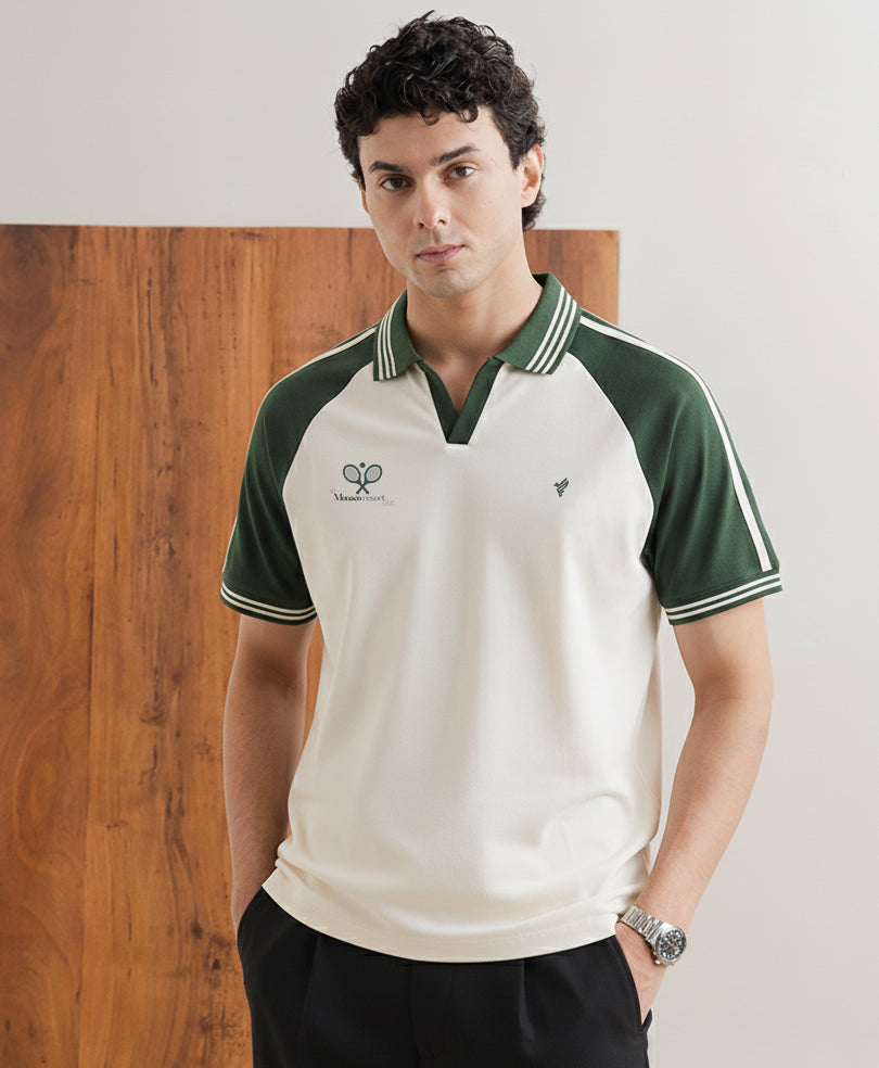 Forest Contrast Tennis POLO